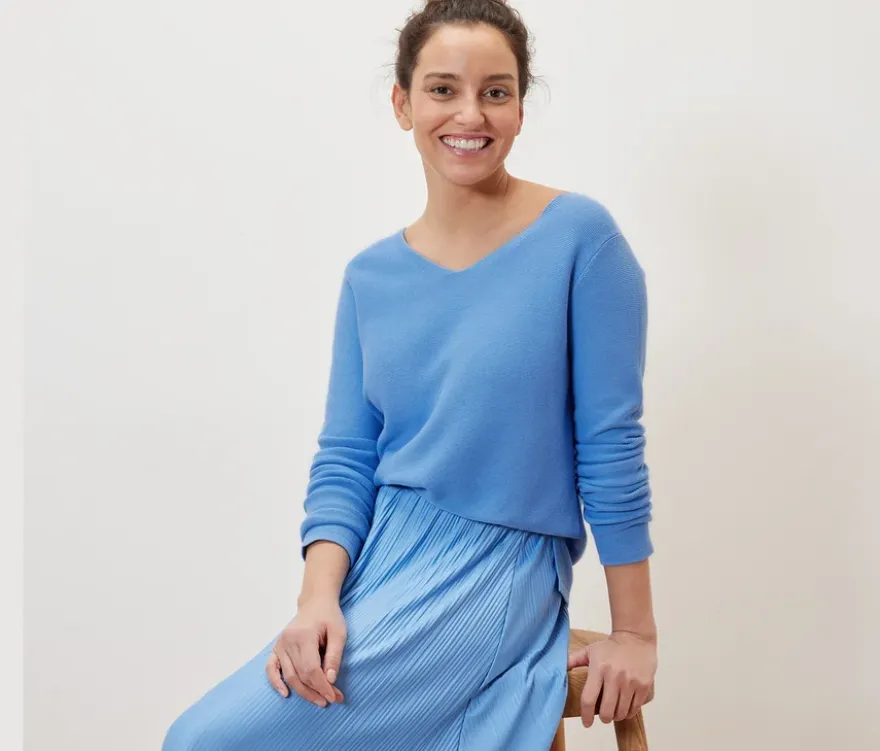 Strickpullover, hellblau