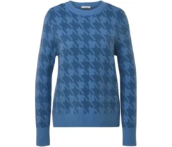 Strickpullover mit Hahnentritt-Jacquard