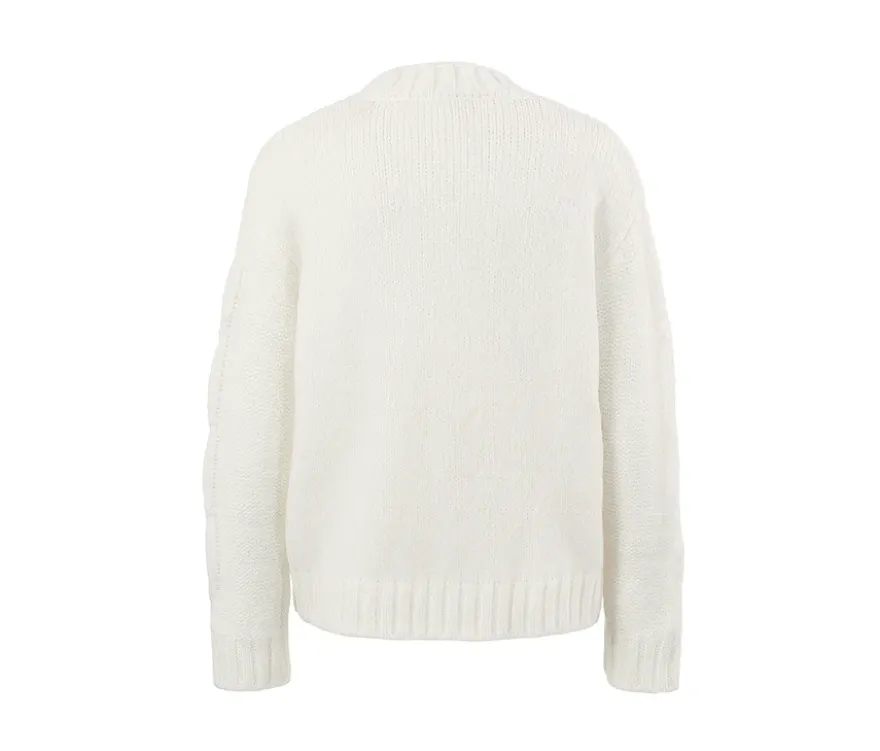 Strickpullover mit Zopfmuster