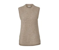 Strick-Pullunder, beige meliert