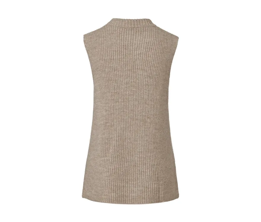 Strick-Pullunder, beige meliert