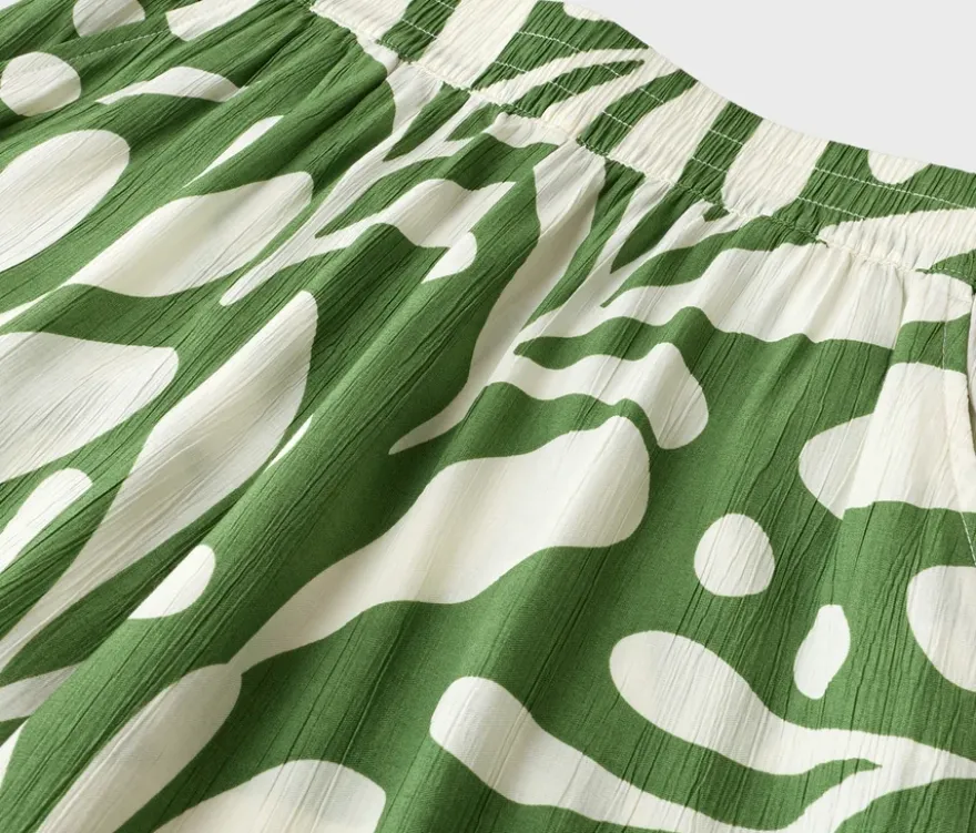 Strukturierte Palazzohose mit Alloverprint