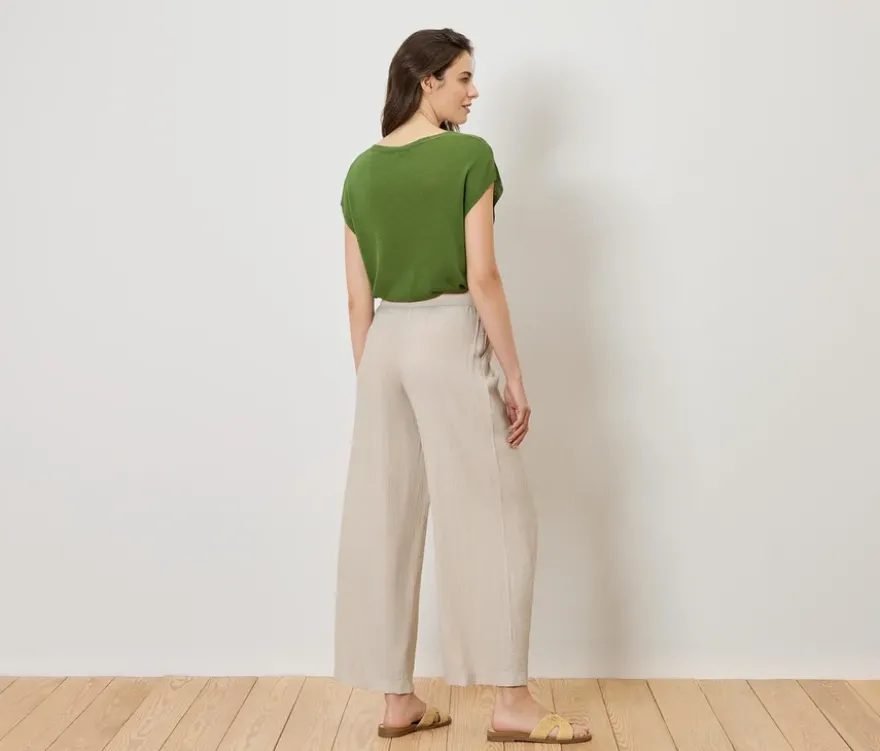 Strukturierte Palazzohose, sand