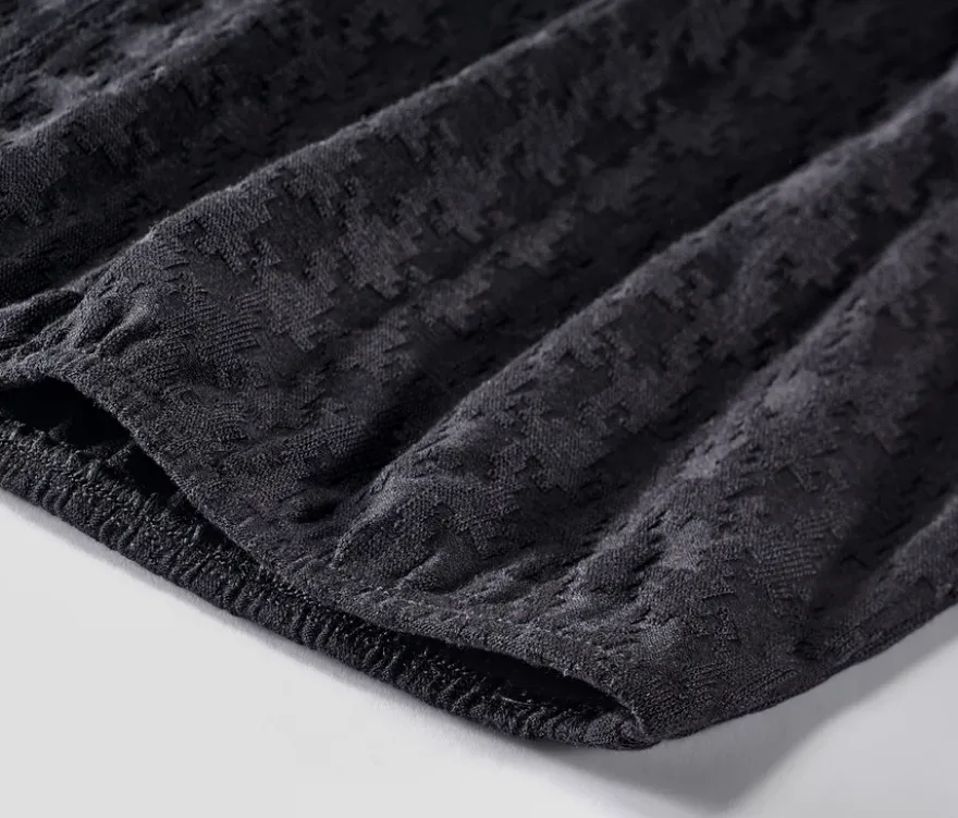 Strukturiertes Langarmshirt, schwarz