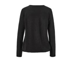 Strukturiertes Langarmshirt, schwarz