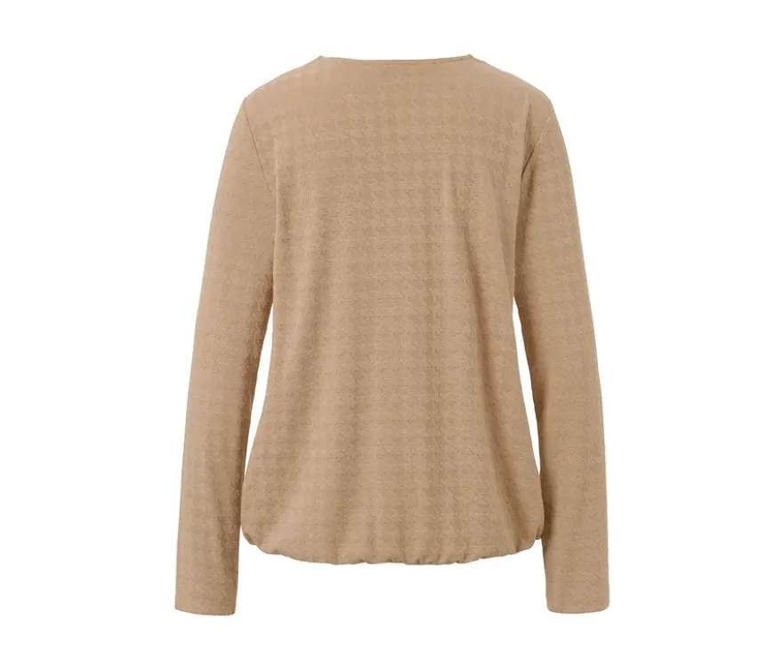 Strukturiertes Langarmshirt, camel