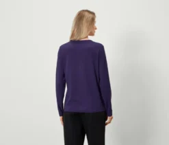 Strukturiertes Langarmshirt, pflaume