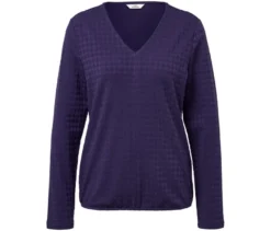 Strukturiertes Langarmshirt, pflaume