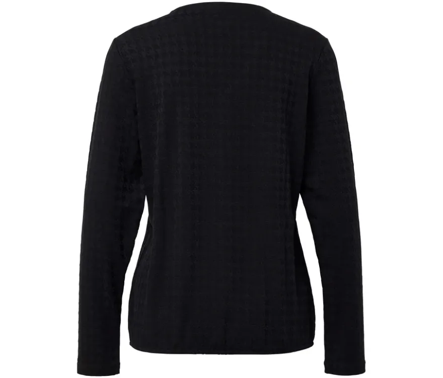 Strukturiertes Langarmshirt, schwarz