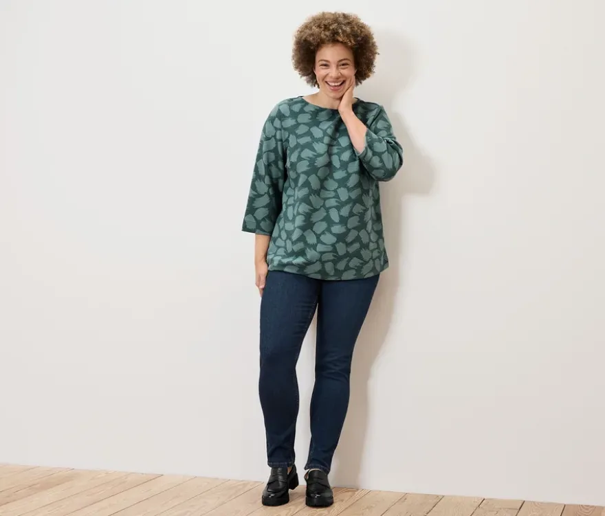 Strukturiertes Shirt, Alloverprint