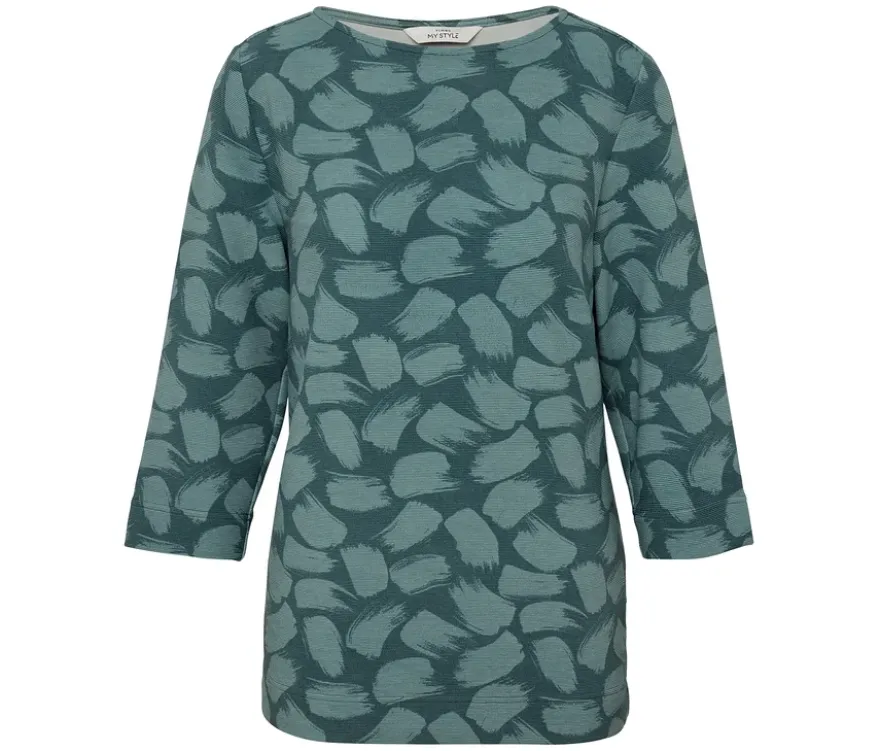Strukturiertes Shirt, Alloverprint