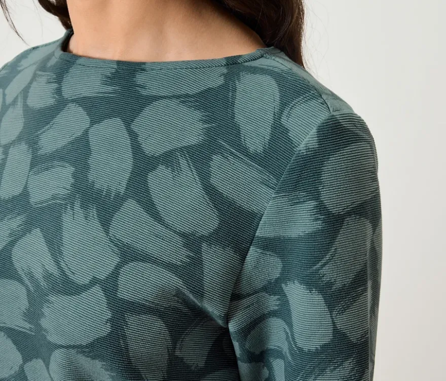 Strukturiertes Shirt, Alloverprint