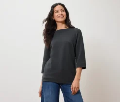 Strukturiertes Shirt, anthrazit