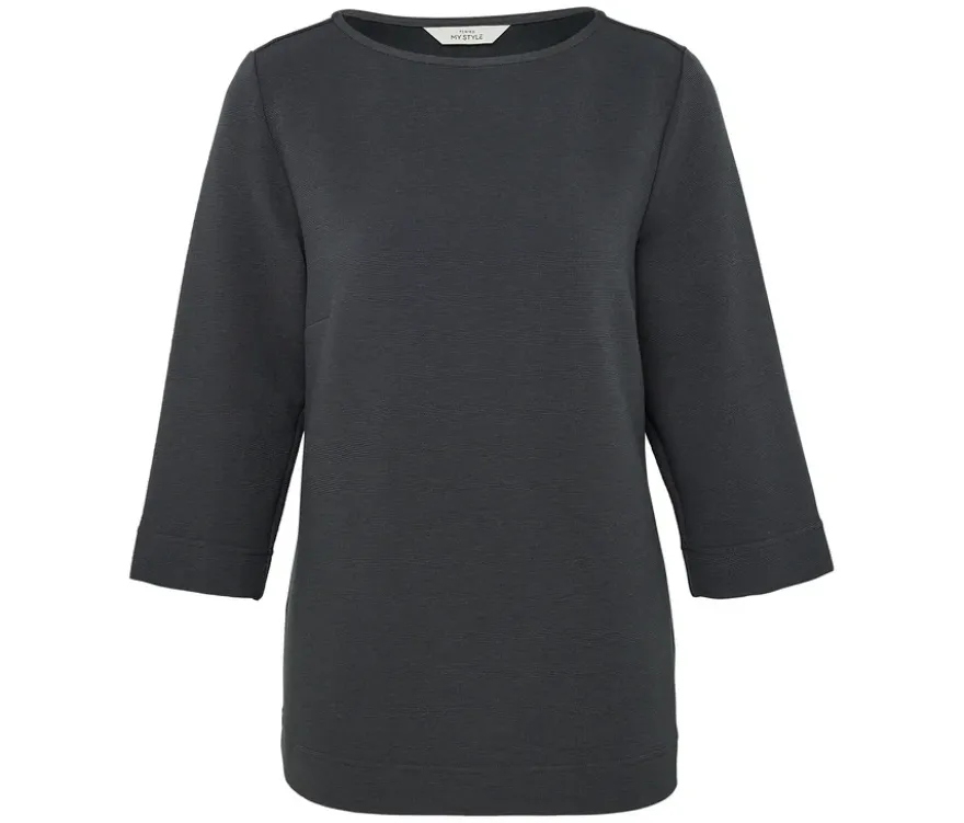 Strukturiertes Shirt, anthrazit