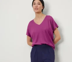 Strukturiertes Shirt, berry