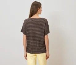 Strukturiertes Shirt, braun-creme