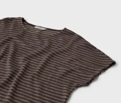 Strukturiertes Shirt, braun-creme