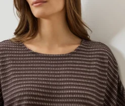 Strukturiertes Shirt, braun-creme