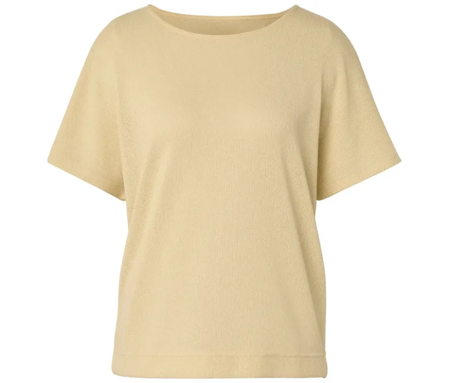 Strukturiertes Shirt, buttergelb