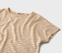 Strukturiertes Shirt, creme-braun