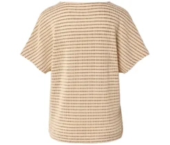 Strukturiertes Shirt, creme-braun