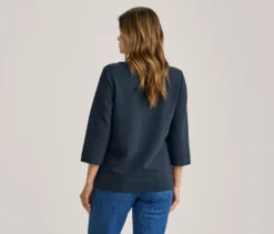 Strukturiertes Shirt, dunkelblau