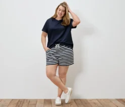 Strukturiertes Shirt, dunkelblau