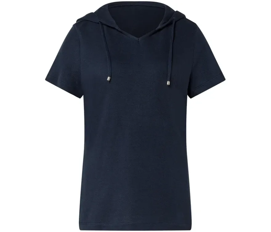 Strukturiertes Shirt, dunkelblau