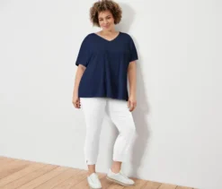 Strukturiertes Shirt, dunkelblau