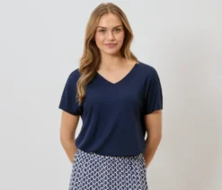 Strukturiertes Shirt, dunkelblau