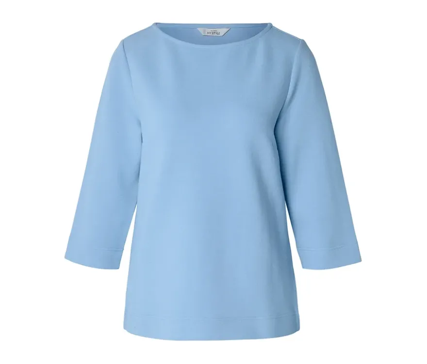 Strukturiertes Shirt, hellblau