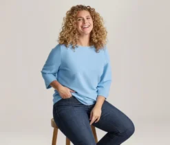 Strukturiertes Shirt, hellblau