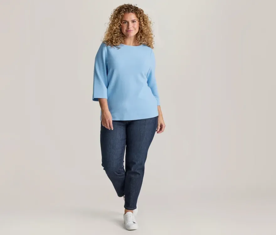 Strukturiertes Shirt, hellblau