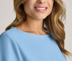 Strukturiertes Shirt, hellblau