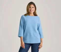 Strukturiertes Shirt, hellblau