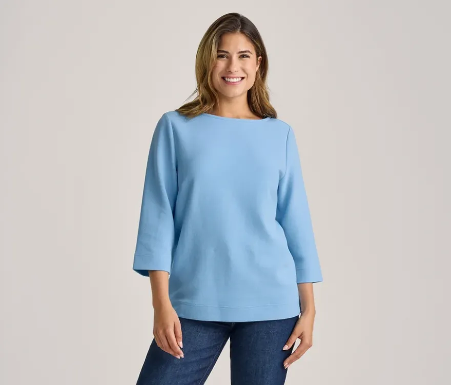 Strukturiertes Shirt, hellblau