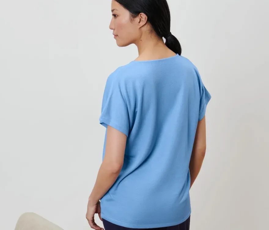Strukturiertes Shirt, hellblau