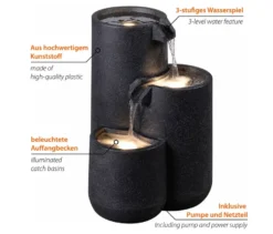 3-stufiger LED-Gartenbrunnen »Brahma«