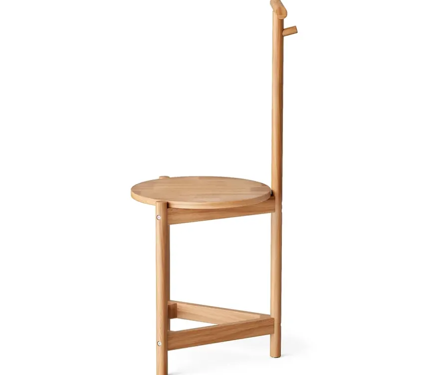 Stummer Diener mit Hocker aus Massivholz