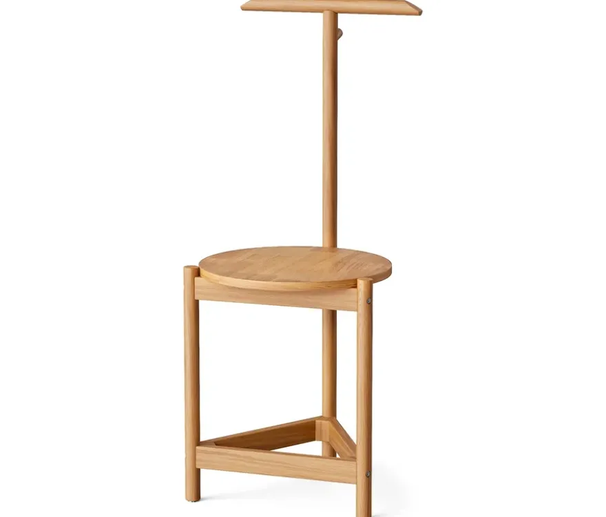 Stummer Diener mit Hocker aus Massivholz