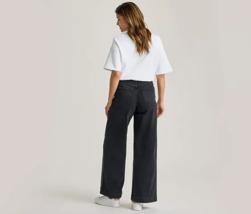 Super Wide Jeans ‒ Fit »Lexi«, black washed denim