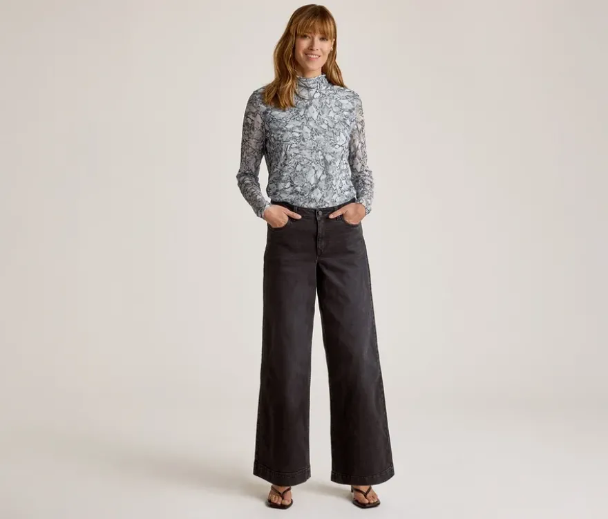 Super Wide Jeans ‒ Fit »Lexi«, black washed denim