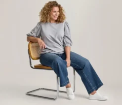 Super Wide Jeans ‒ Fit »Lexi«, mid blue denim
