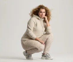 Sweathose, beige-weiß