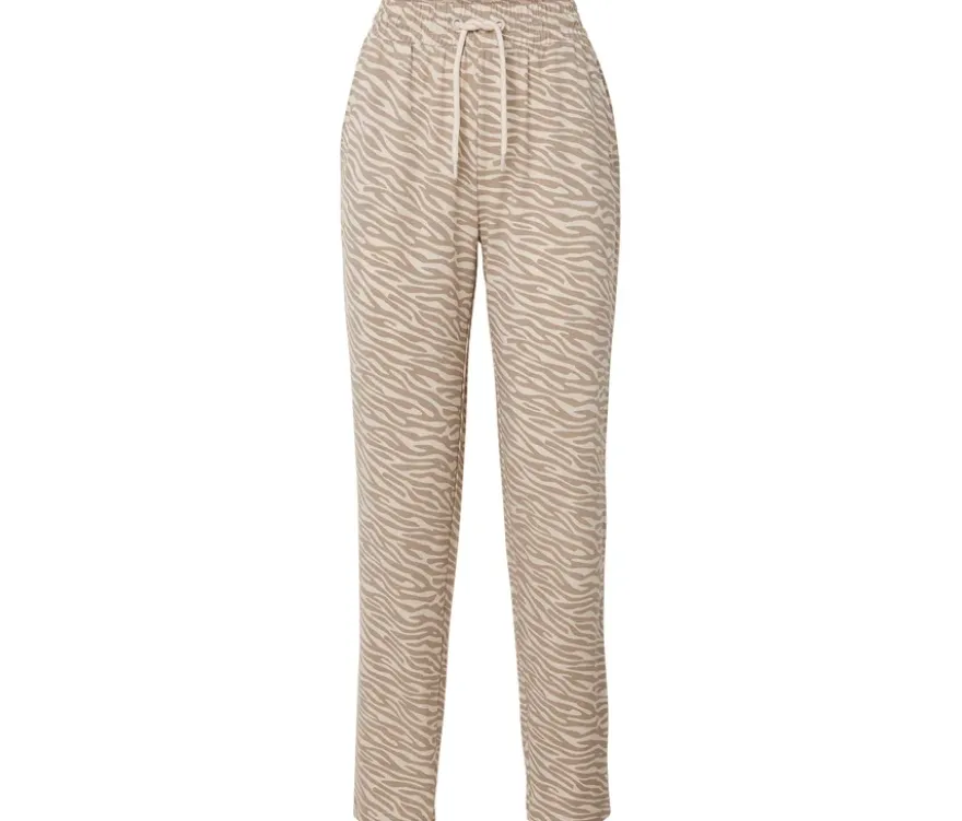 Sweathose, beige-weiß