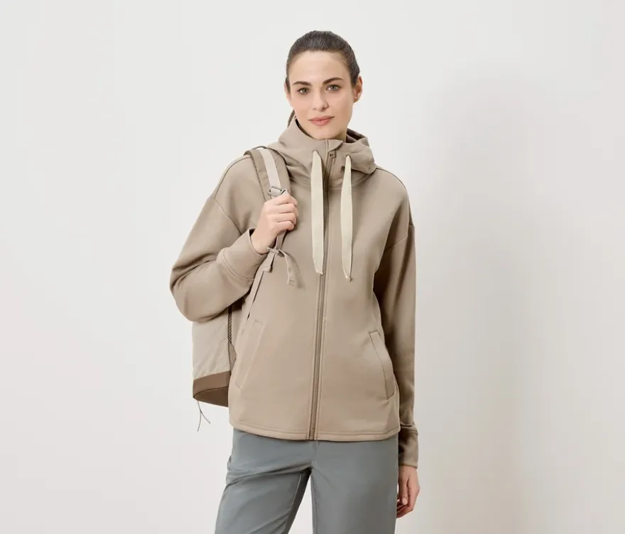 Sweatjacke, beige