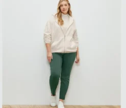 Sweatjacke, cremeweiß