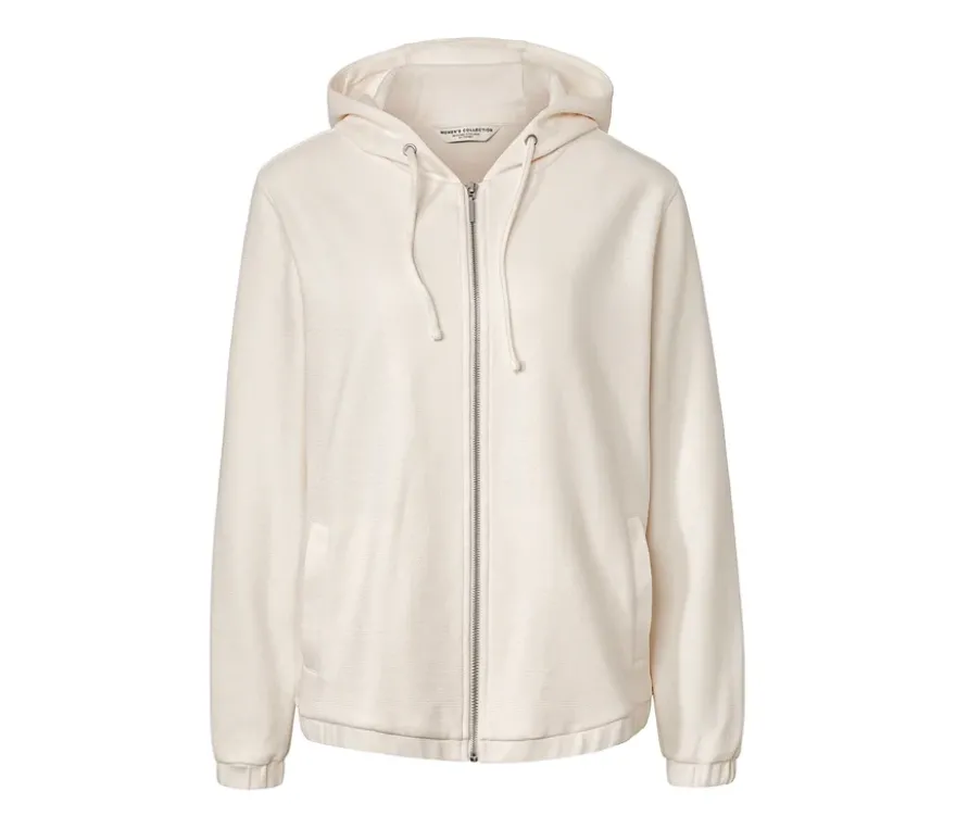 Sweatjacke, cremeweiß