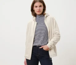 Sweatjacke, cremeweiß