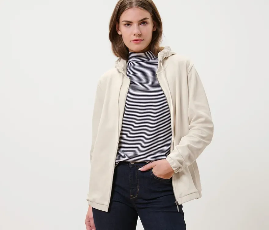 Sweatjacke, cremeweiß
